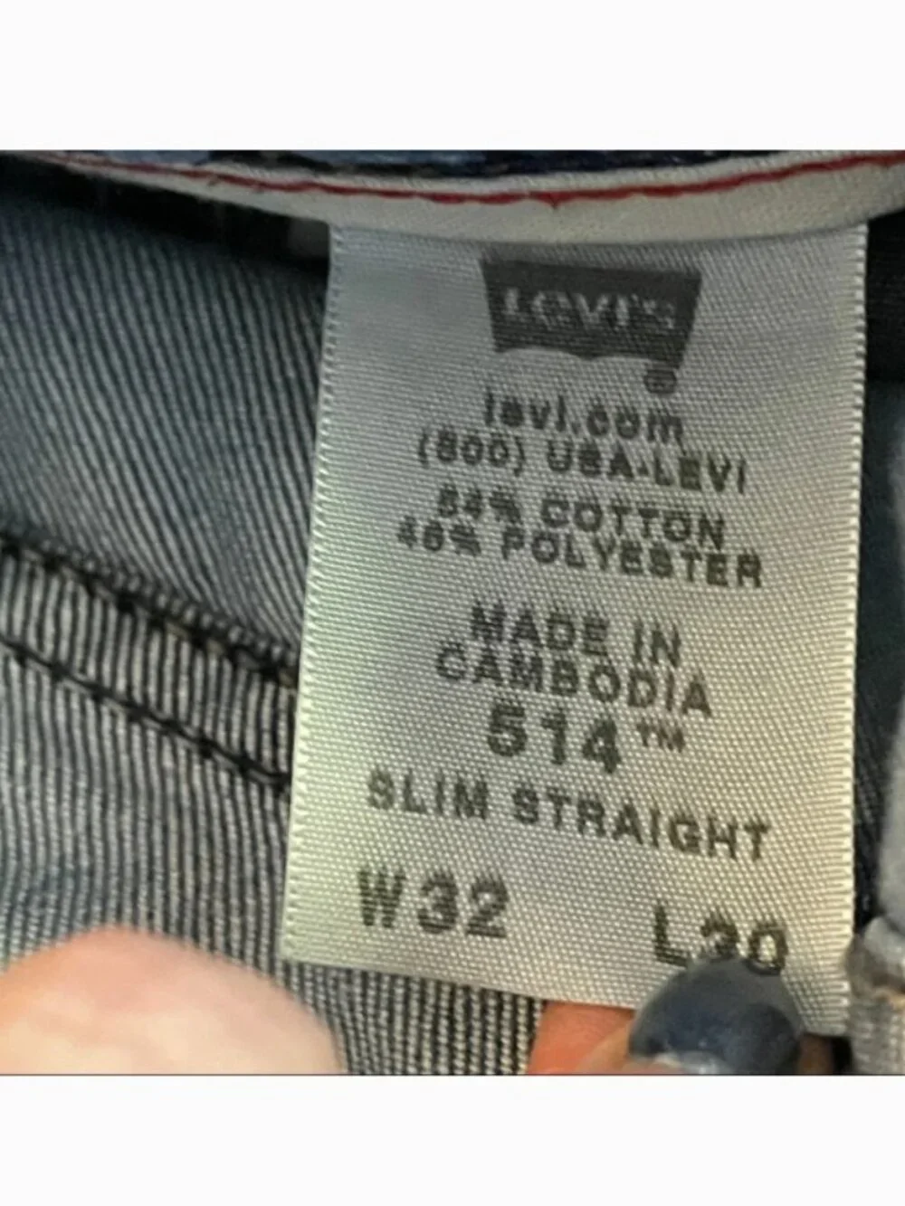 LEVI'S Slim Straight 514 Men's Jeans W32 L30 Destroyed yet Classic